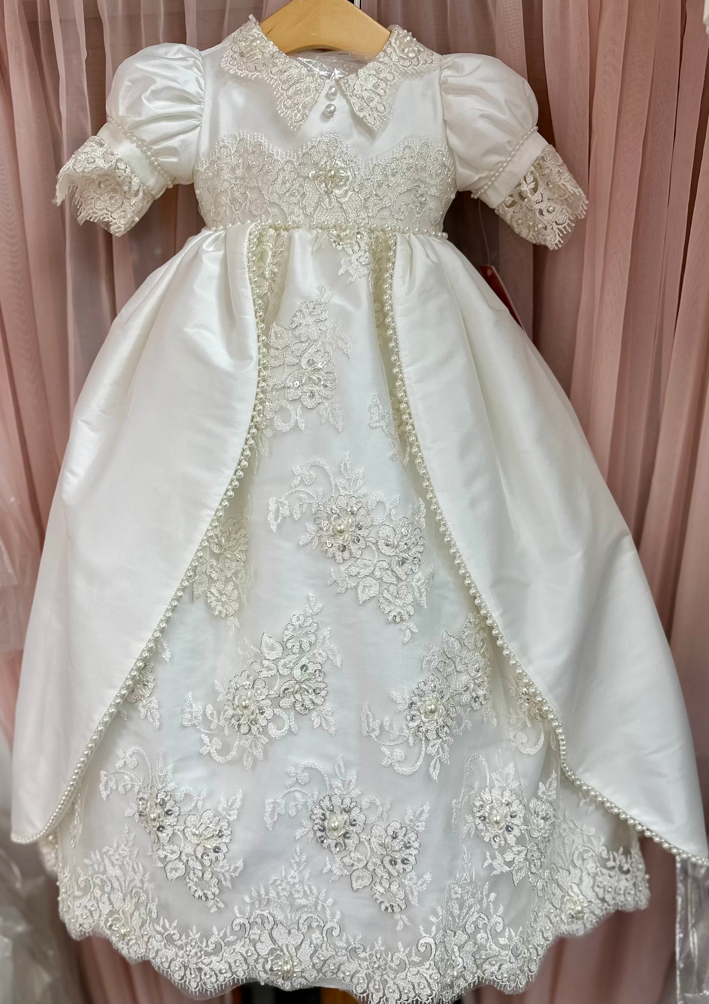 Piccolo Bacio silk Madeline christening/ Baptism dress
