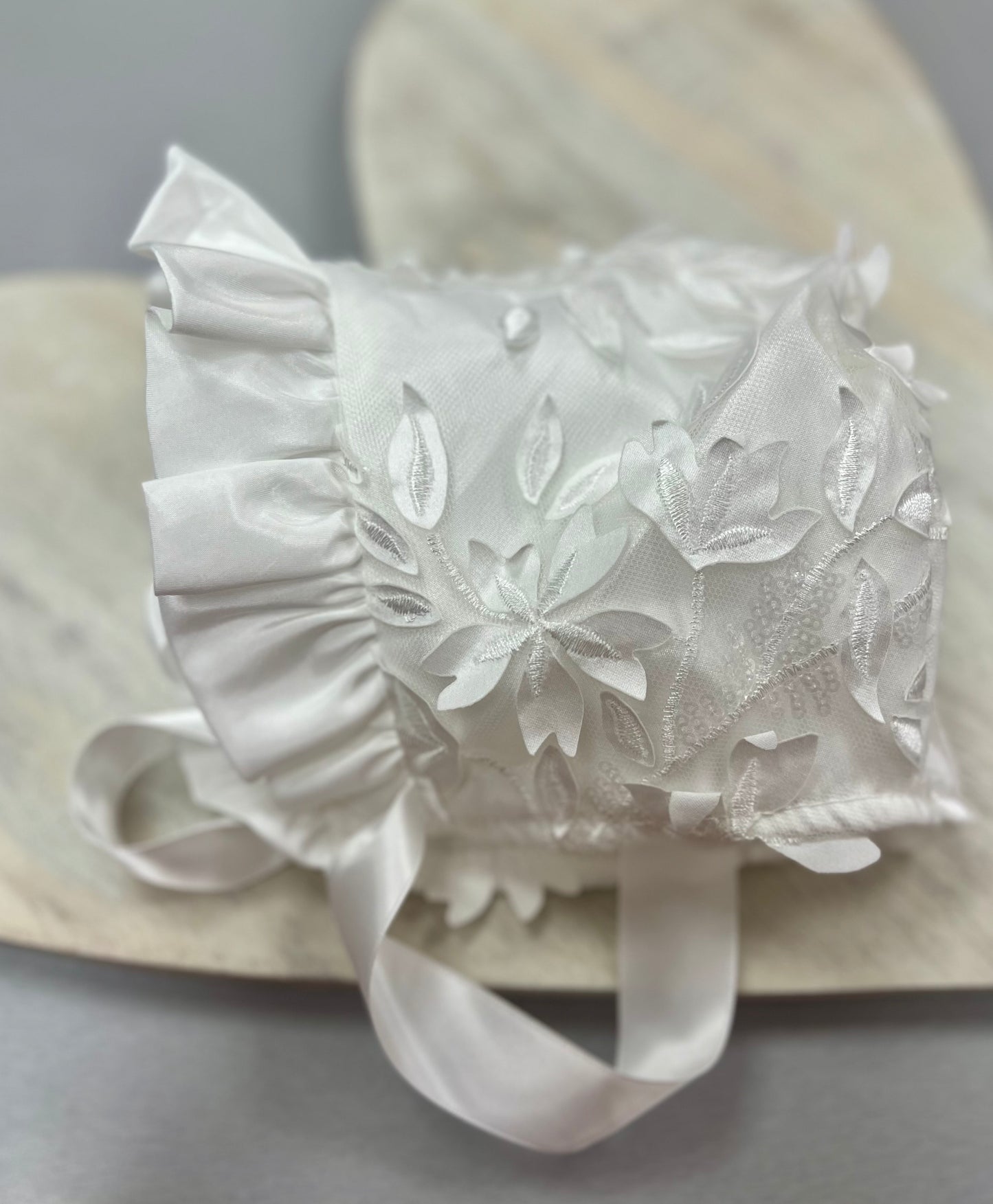 3D floral applique christening gown