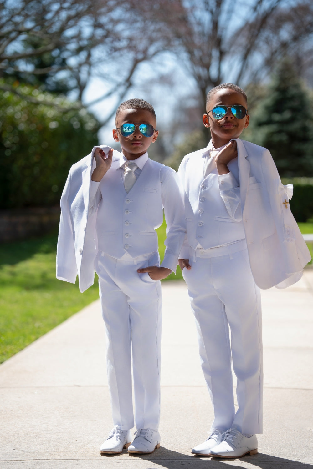 Leo & zachary Boys white 3Pc Communion Suit