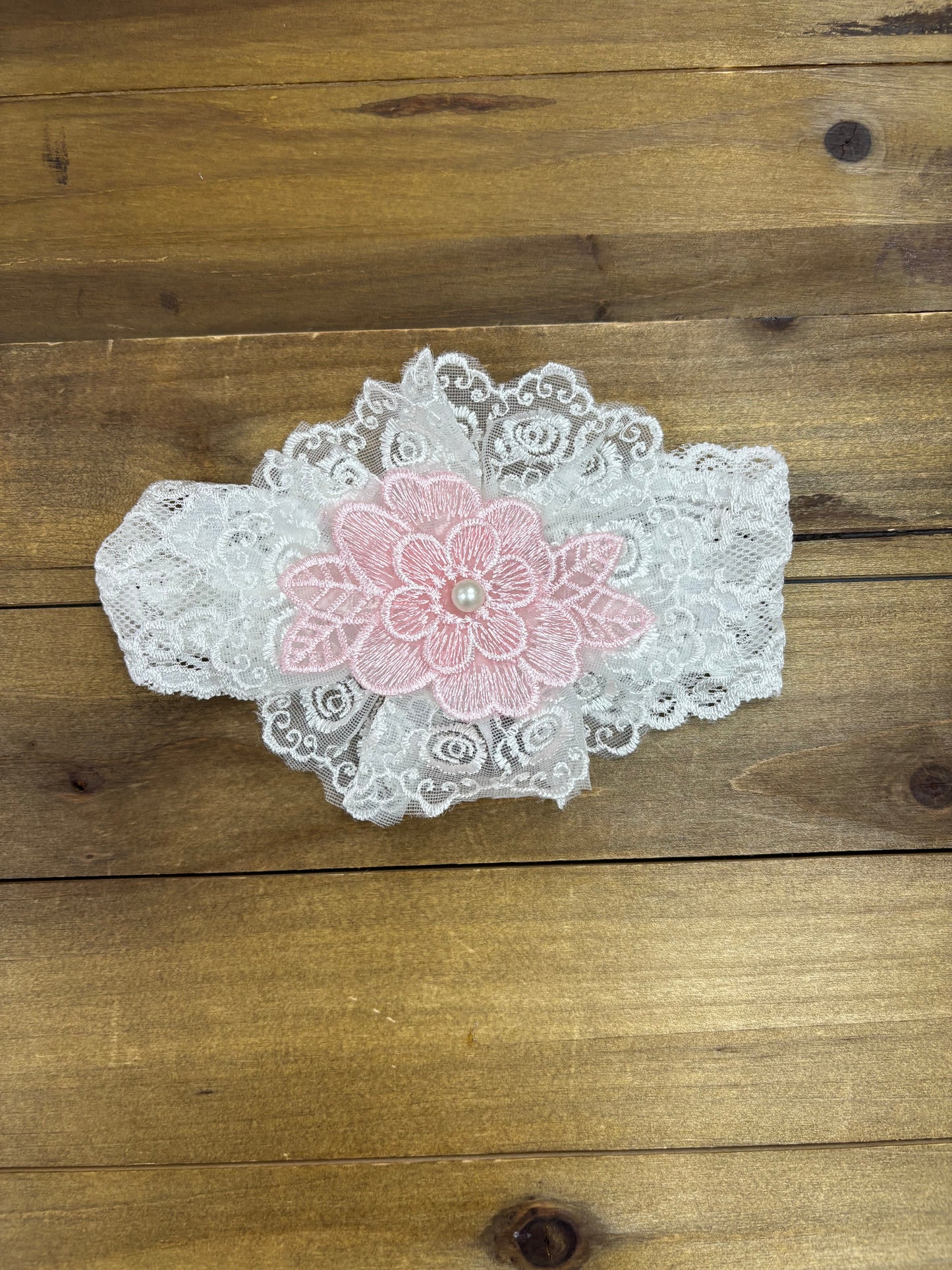 Pink Lace Baby Girl 2-Piece Set with Headband