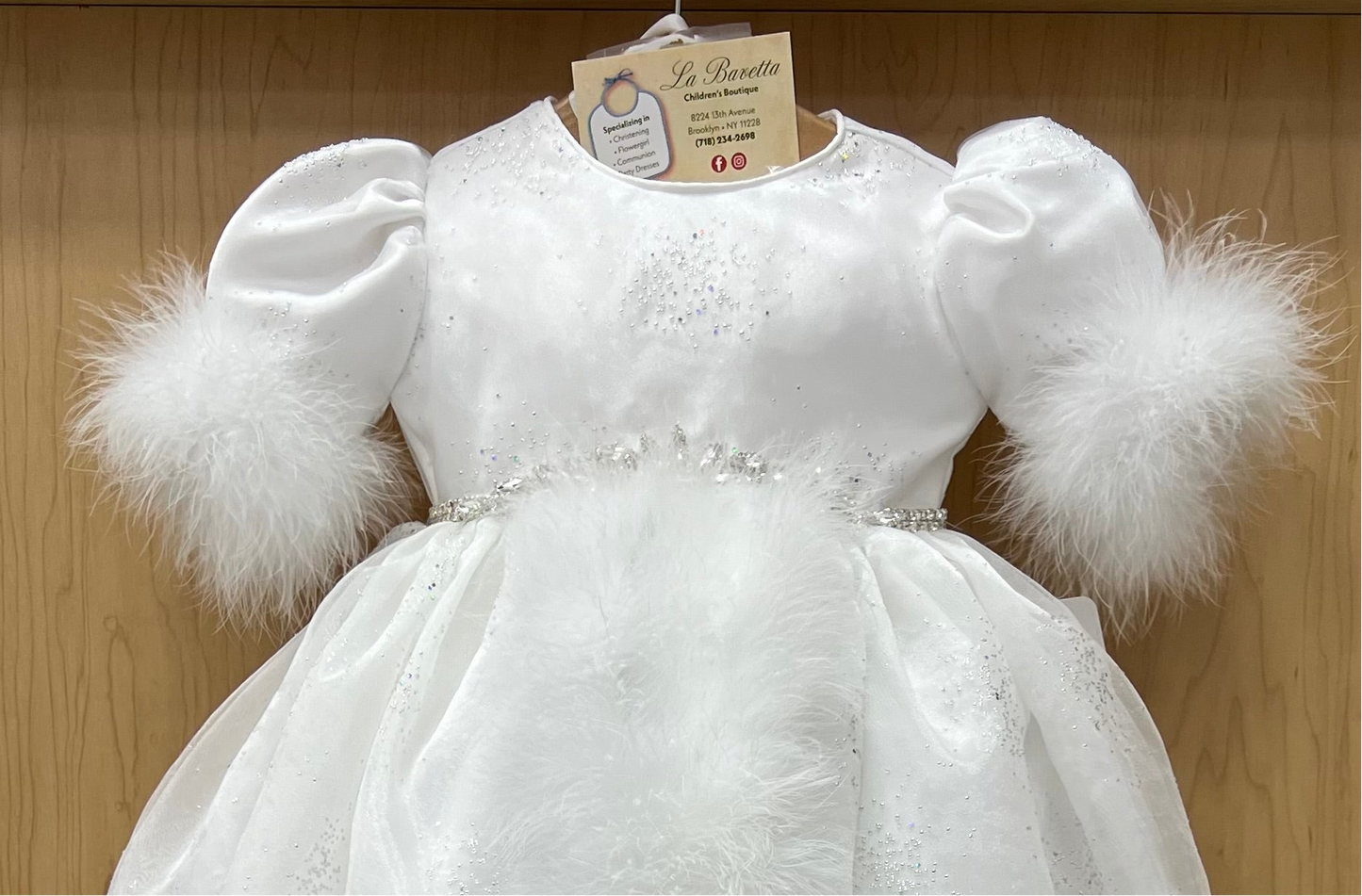 Mariana Marabou christening Dress