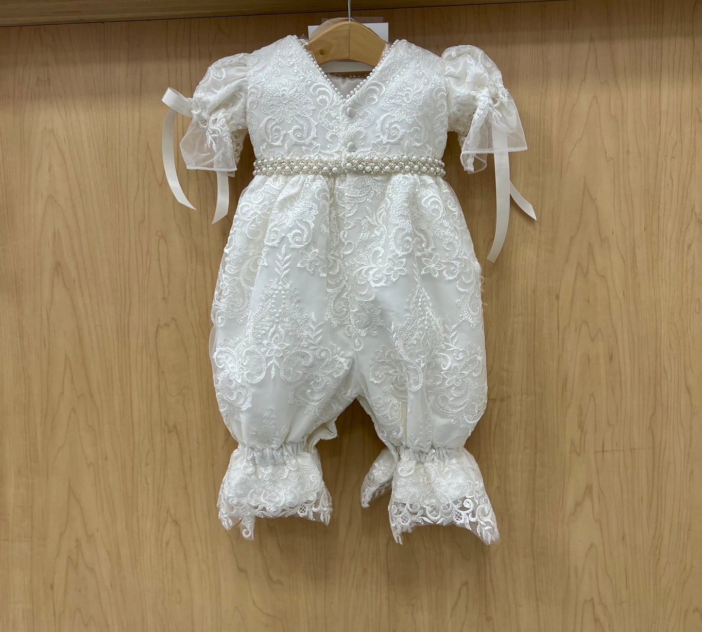 Rosy christening romper/ Dress with coat