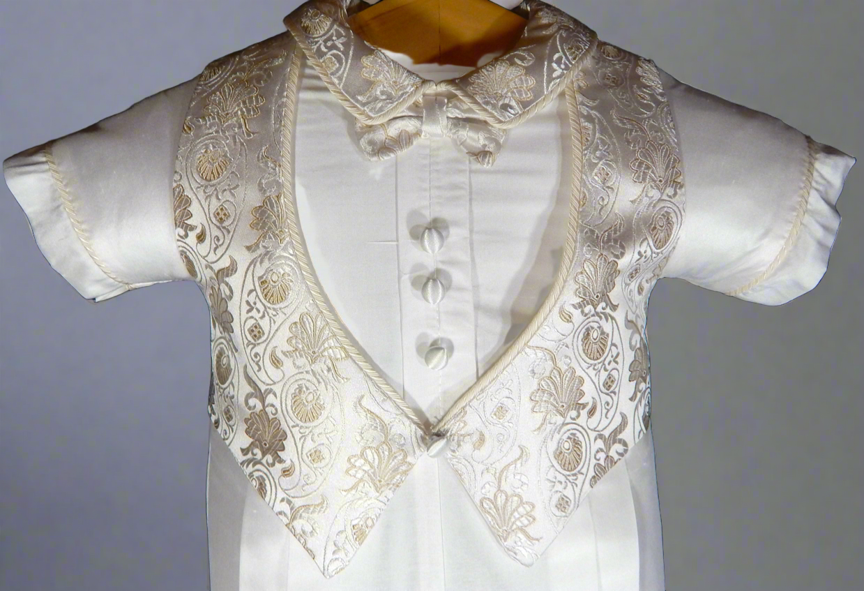 Piccolo Bacio Francesco - Gold Brocade Baptism Suit