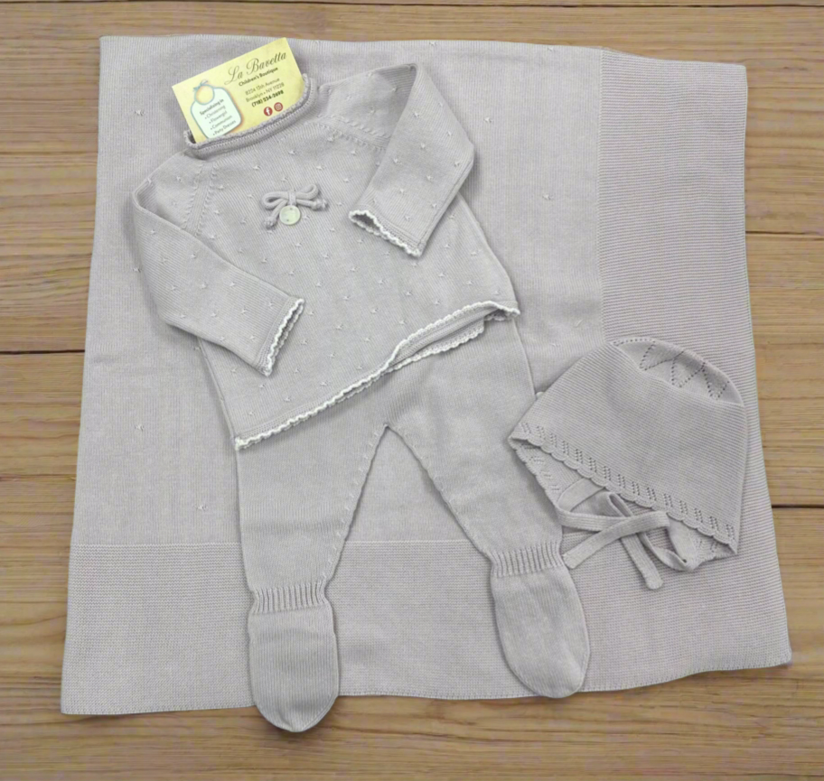 Cotton knit lavender girls take me home set