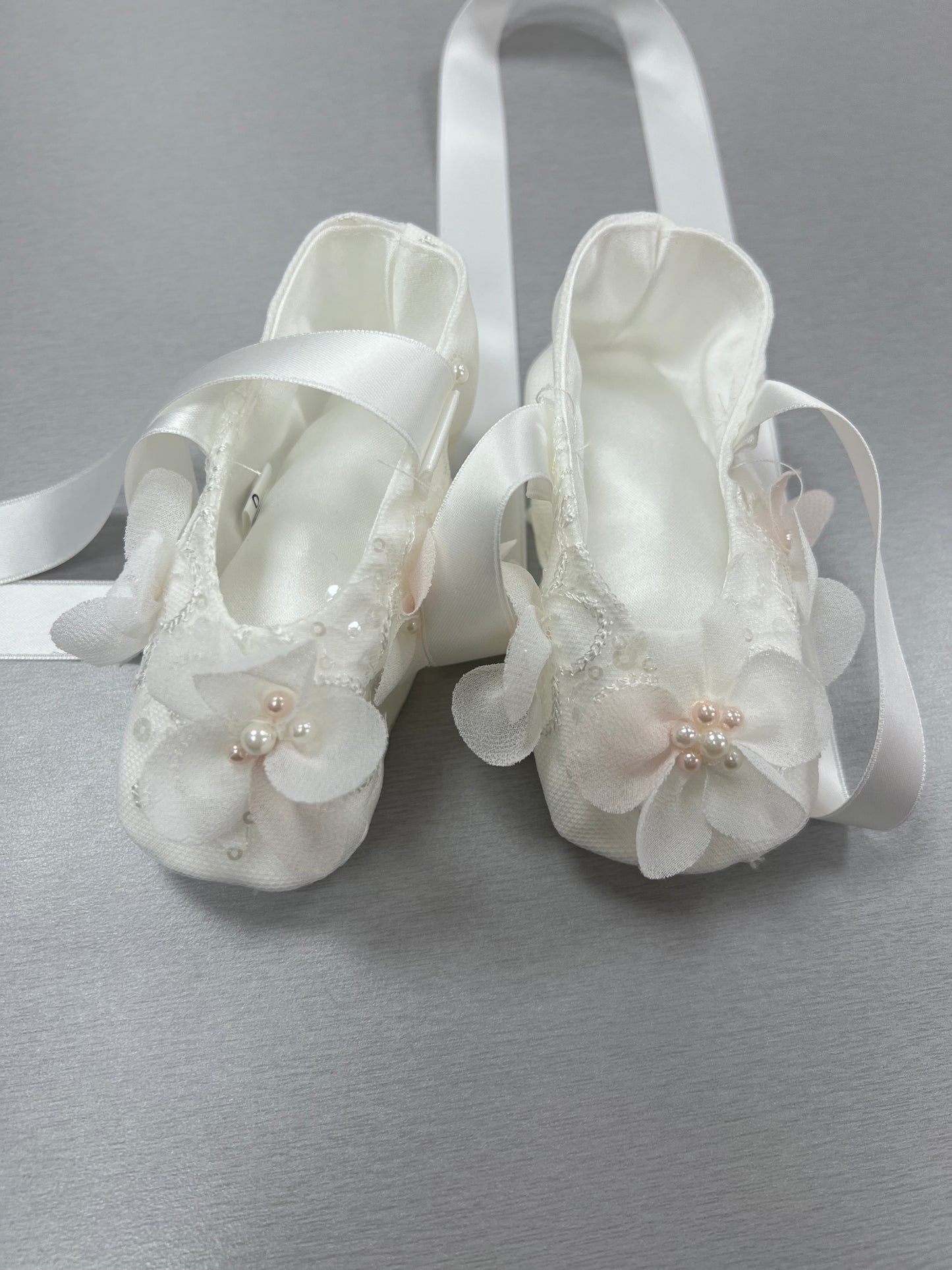 Dolce Bambini cathedral christening/ Baptism gown with 3D flowers