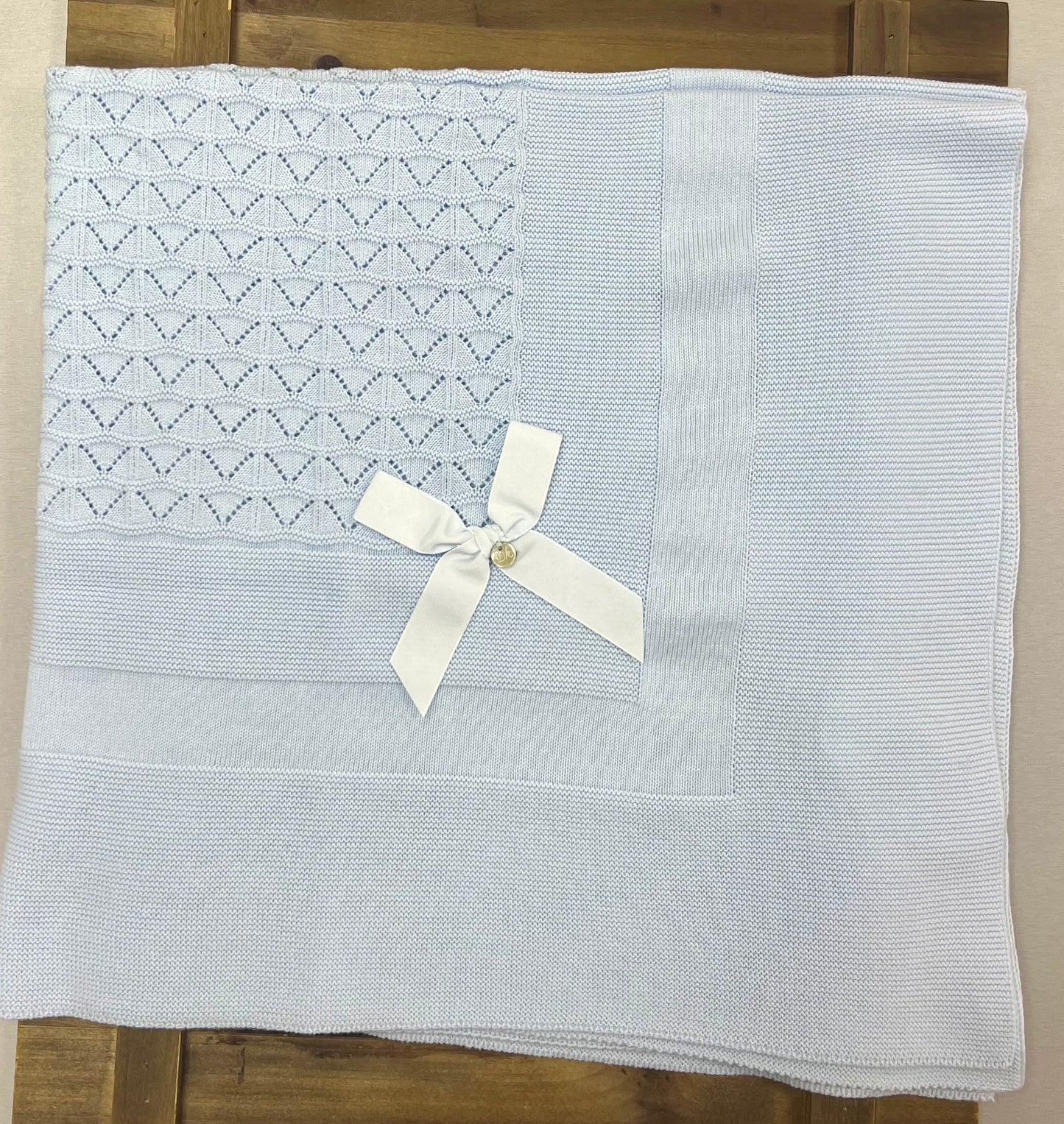 Blue & white knit boys take me home set