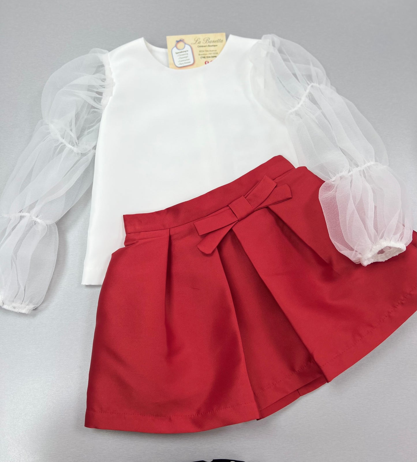 Red Baby Skirt Outfit | Holiday season | La Bavetta | New York