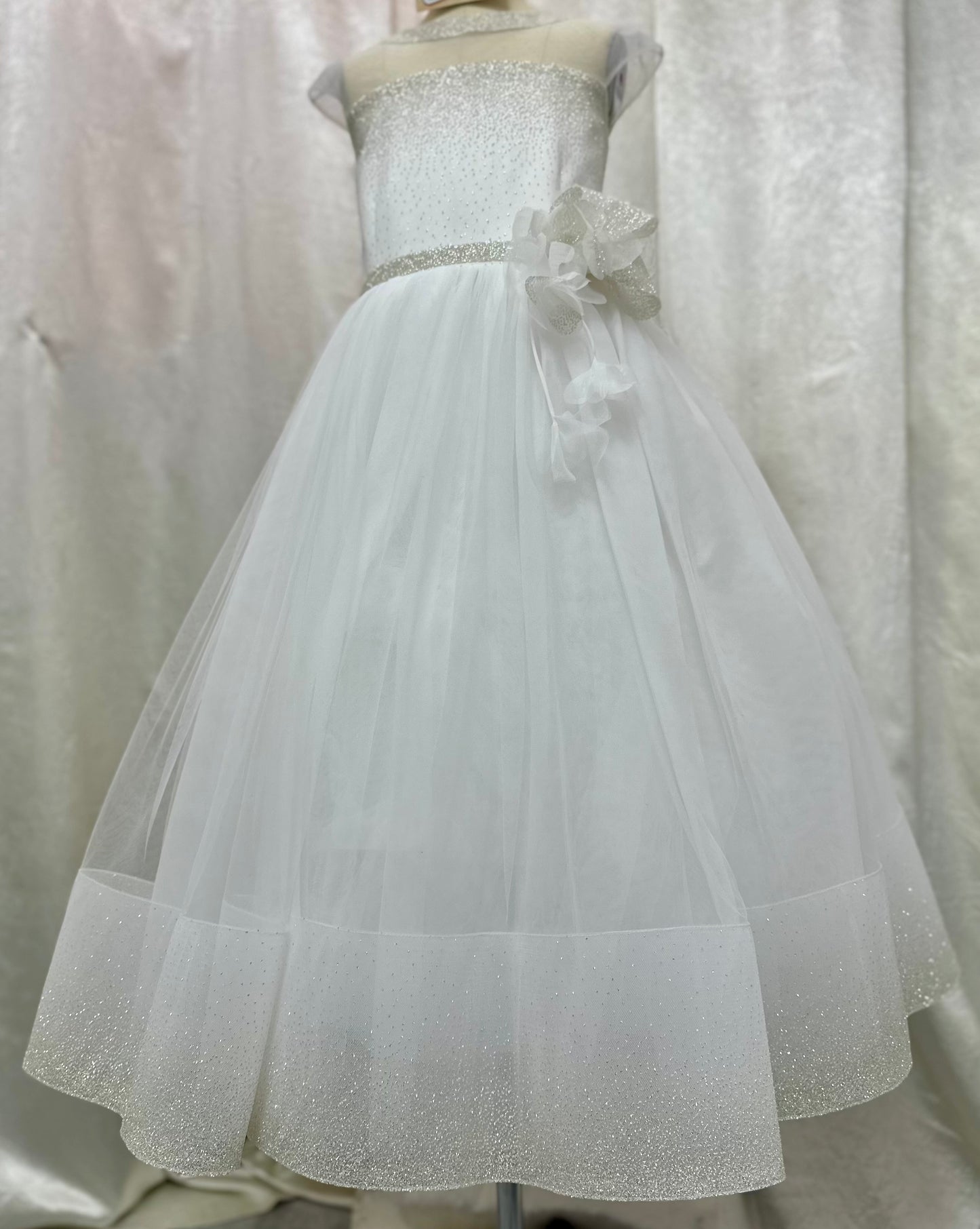 Michelina Bimbi Made in Italy Communion Dress with Shimmer Detail J38008
