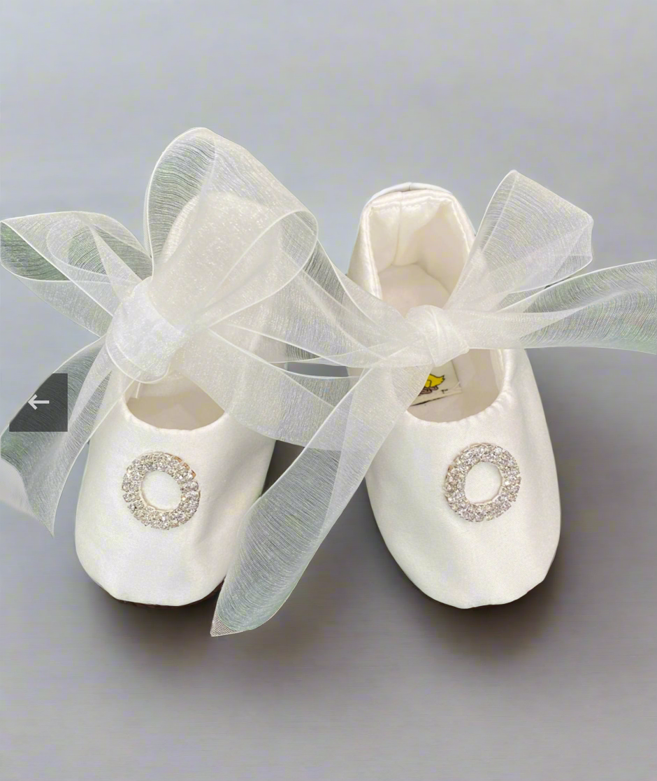 Baptism silk shoes with red bottom soles