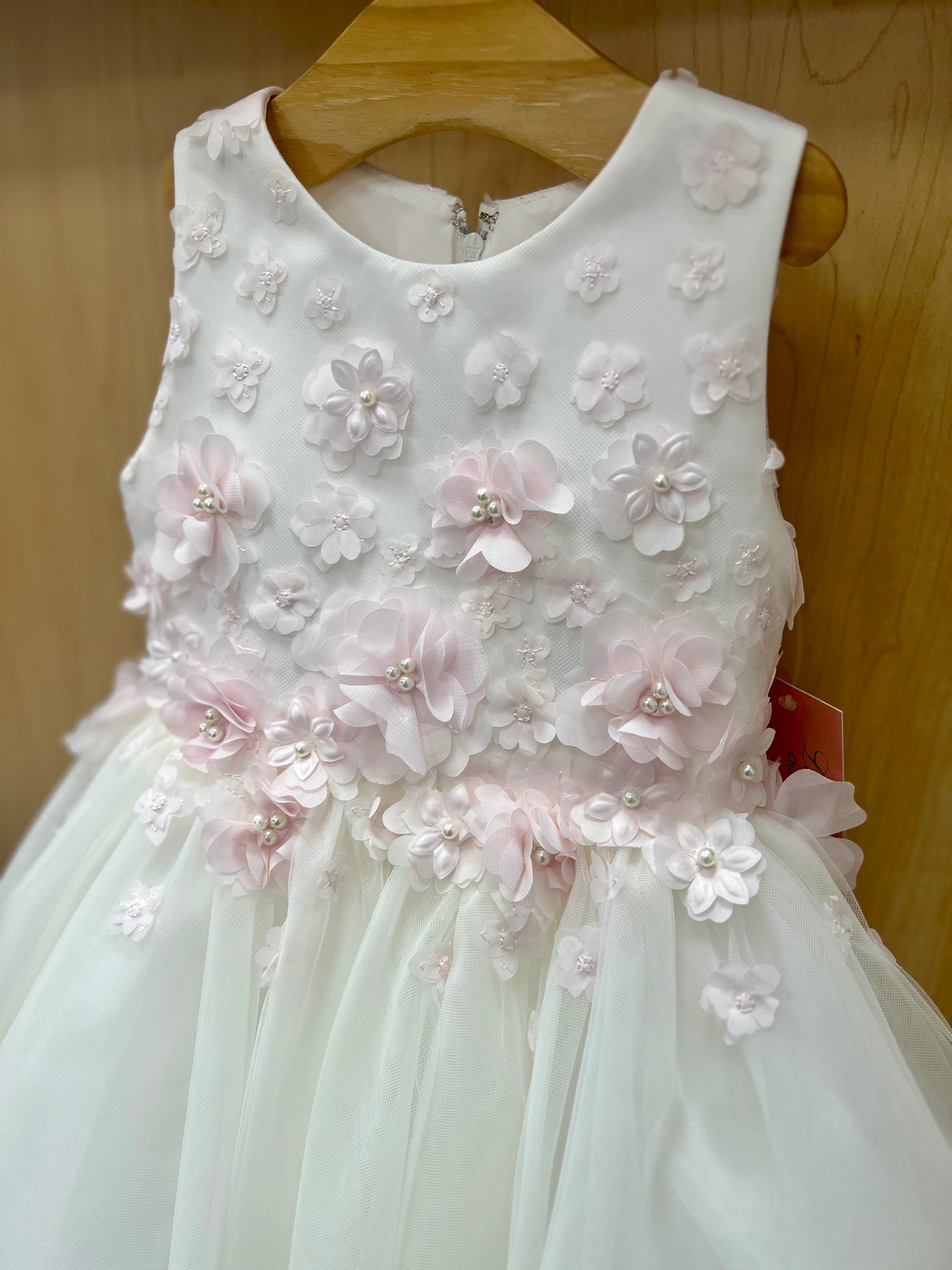 Blossom Petal pink and Ivory Tulle Dress