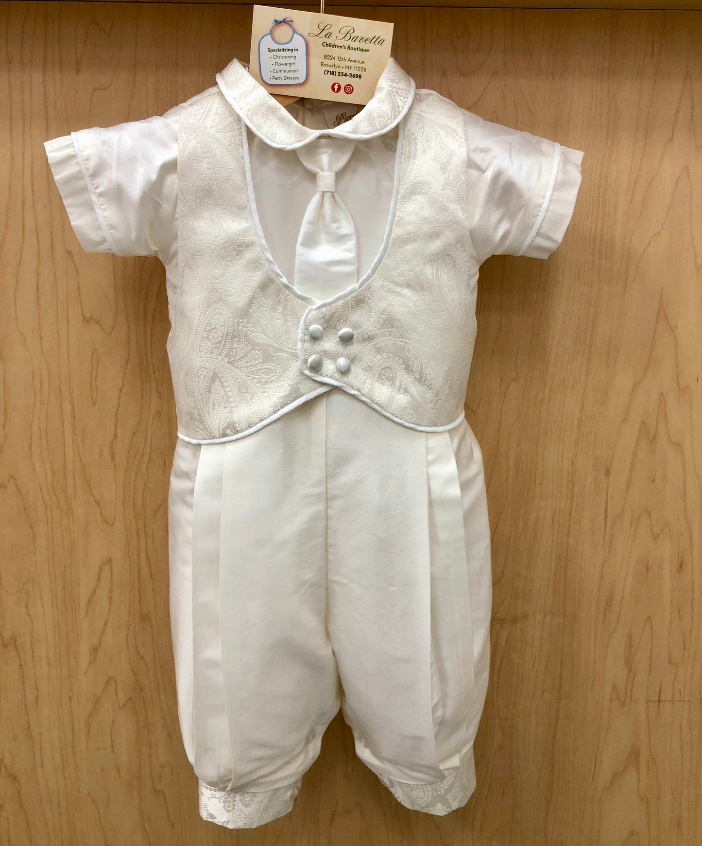 Piccolo Bacio Antony christening/ Baptism suit