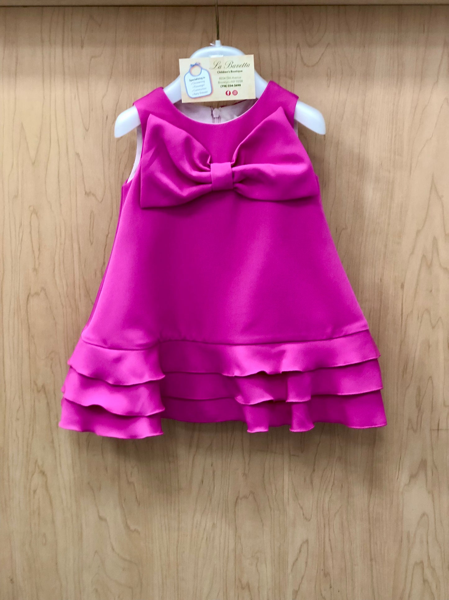 Vibrant Pink sleeveless Dress made in Italy
