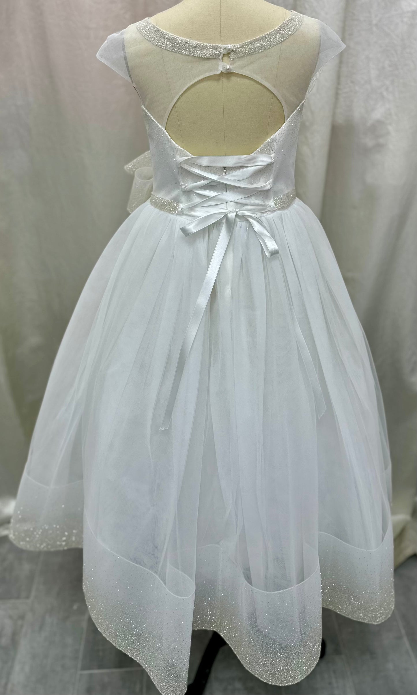 Michelina Bimbi Made in Italy Communion Dress with Shimmer Detail J38008