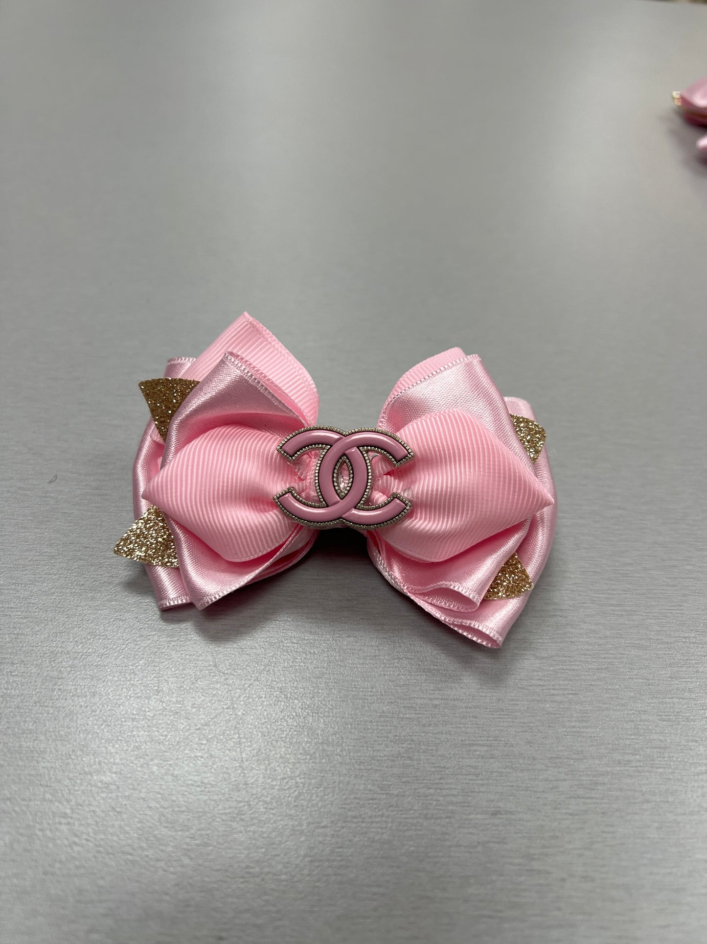 Pink with Gold Hair clip