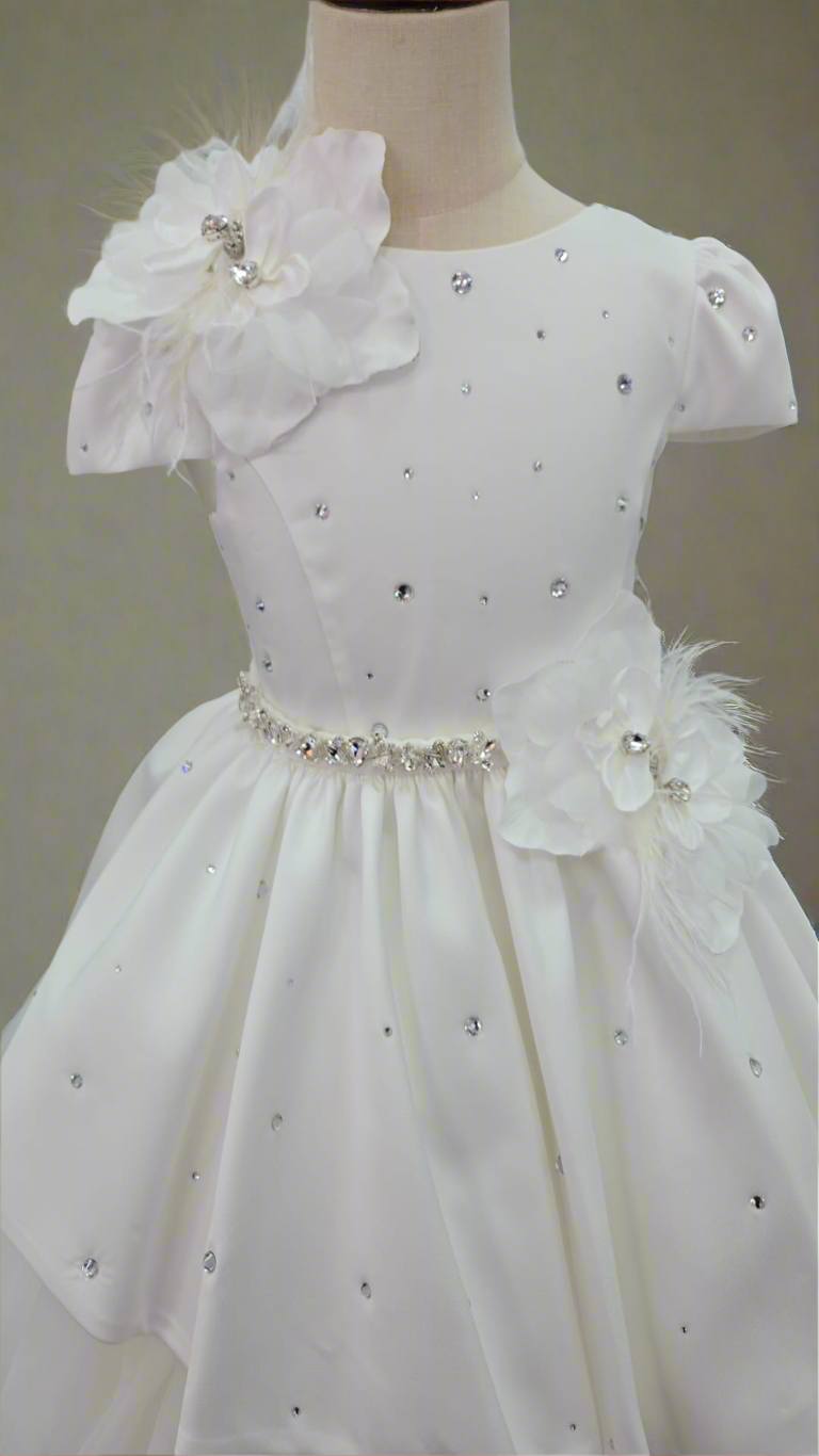 Michelina Bimbi Italian communion dress with rhinestones