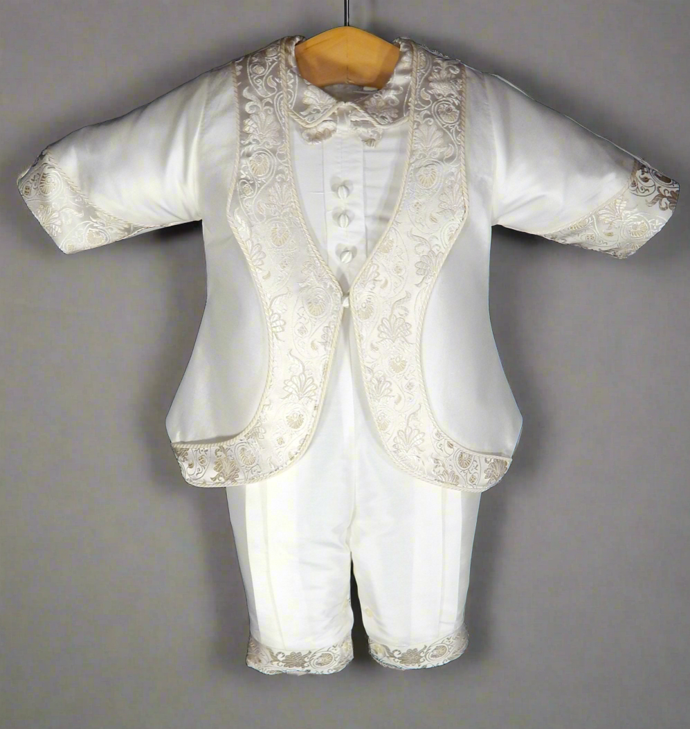 Piccolo Bacio Francesco - Gold Brocade Baptism Suit