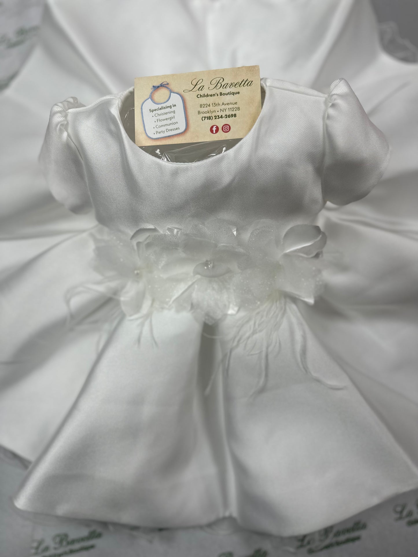 Bimbalo white short Christening Dress | Christian Baptism | La Bavetta