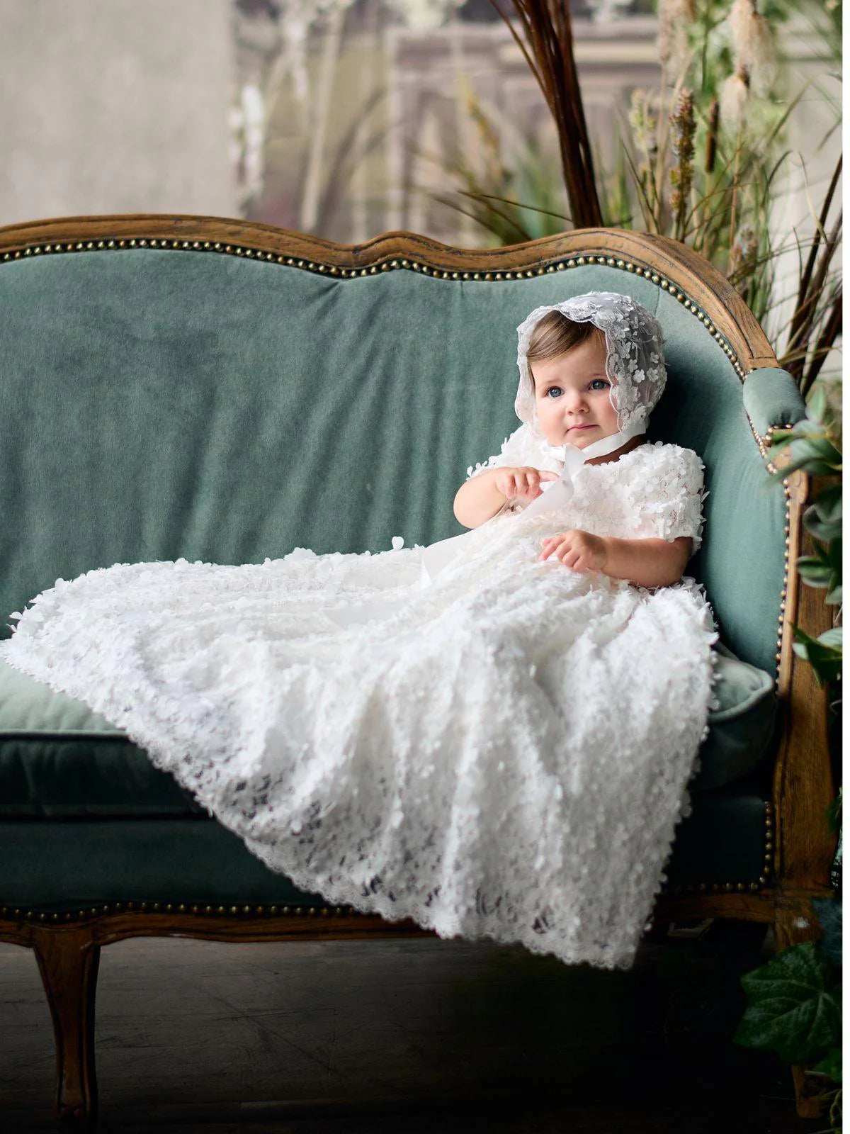 Teter Warm 3D flower Christening Dress Viola BL01