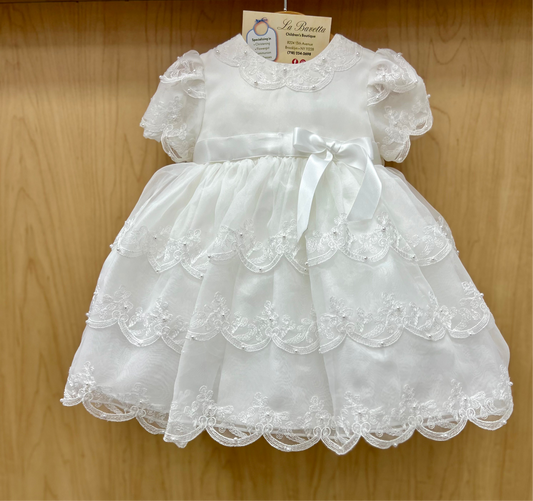 Sarah Louise Diamond White short christening dress