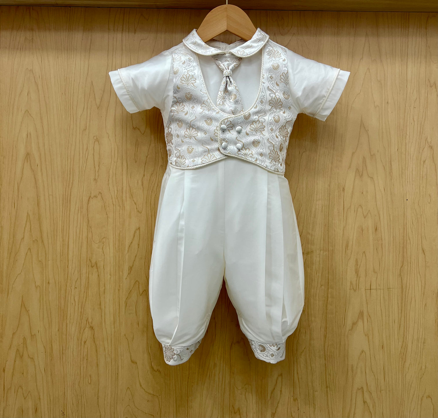 Piccolo Bacio - Alejandro Gold Brocade christening suit