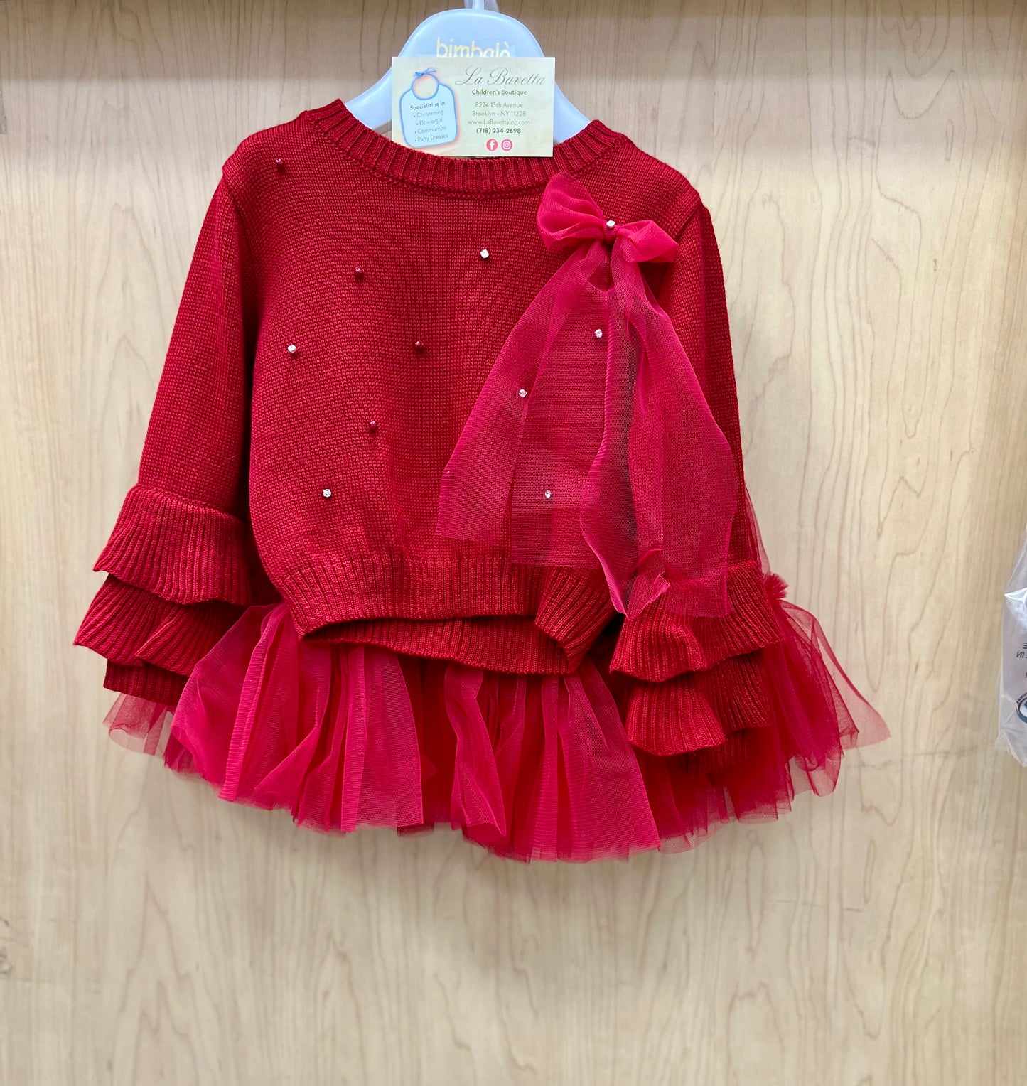 Bimbalo 7432v 2pc Red skirt set made in Italy