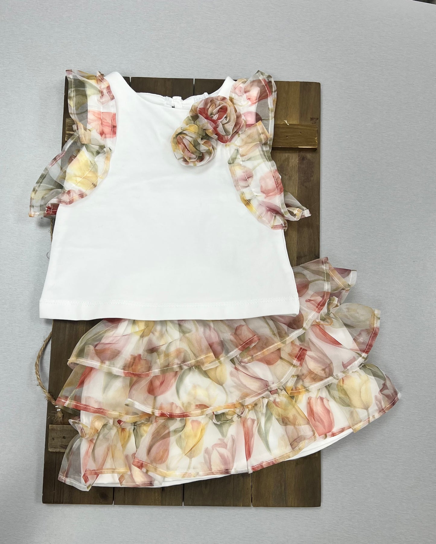 Floral ruffle skirt set CDV251401