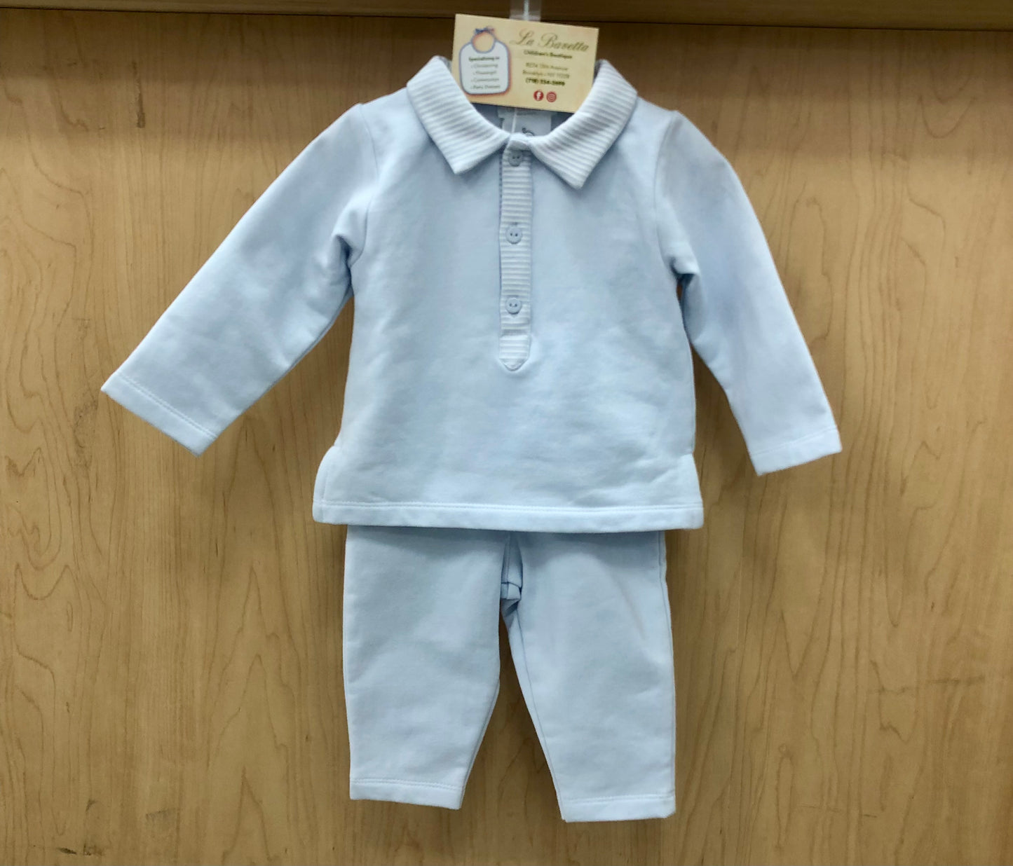 2pc light Blue Baby Boy casual pants set