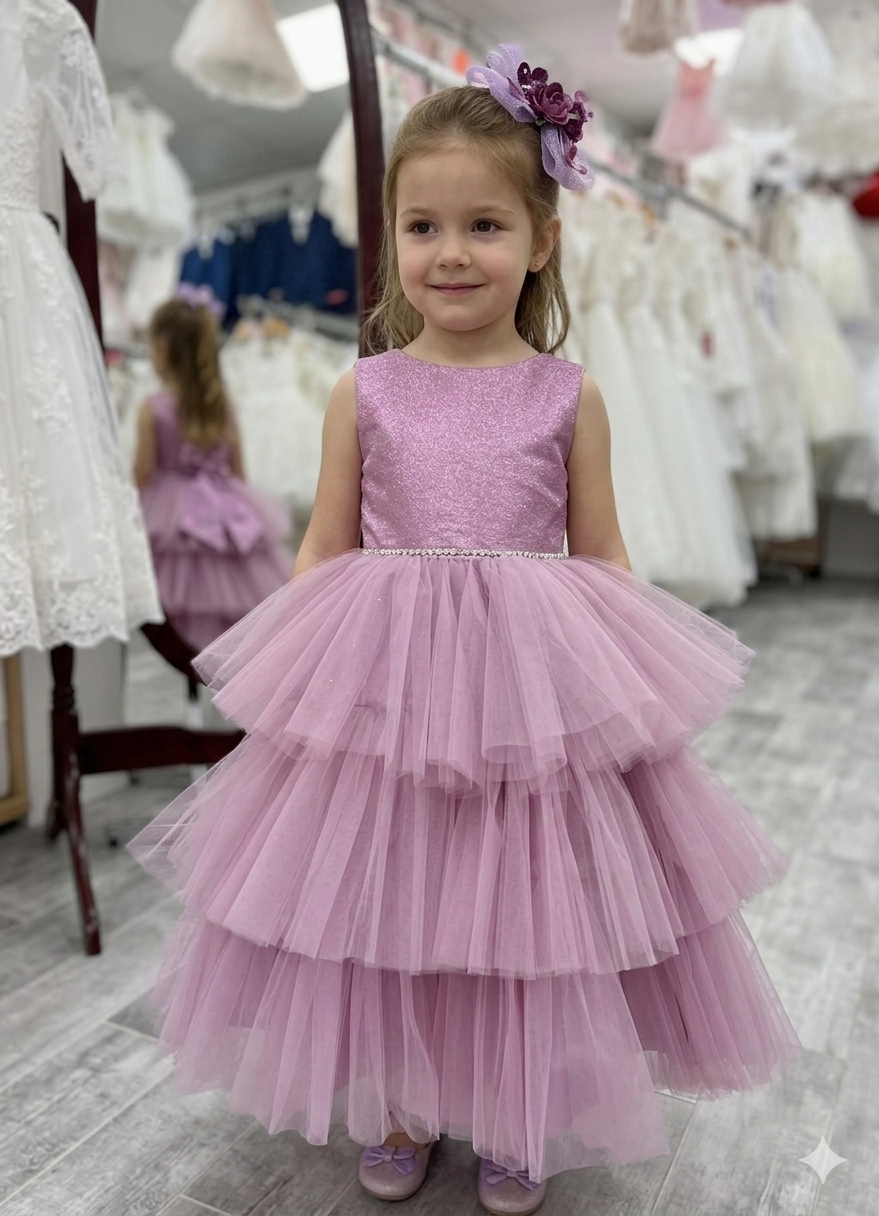 Lavender Dreams Tiered Tulle Dress