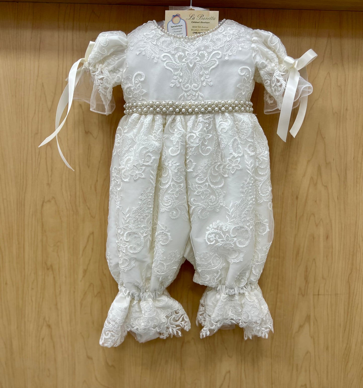 Rosy christening romper/ Dress with coat