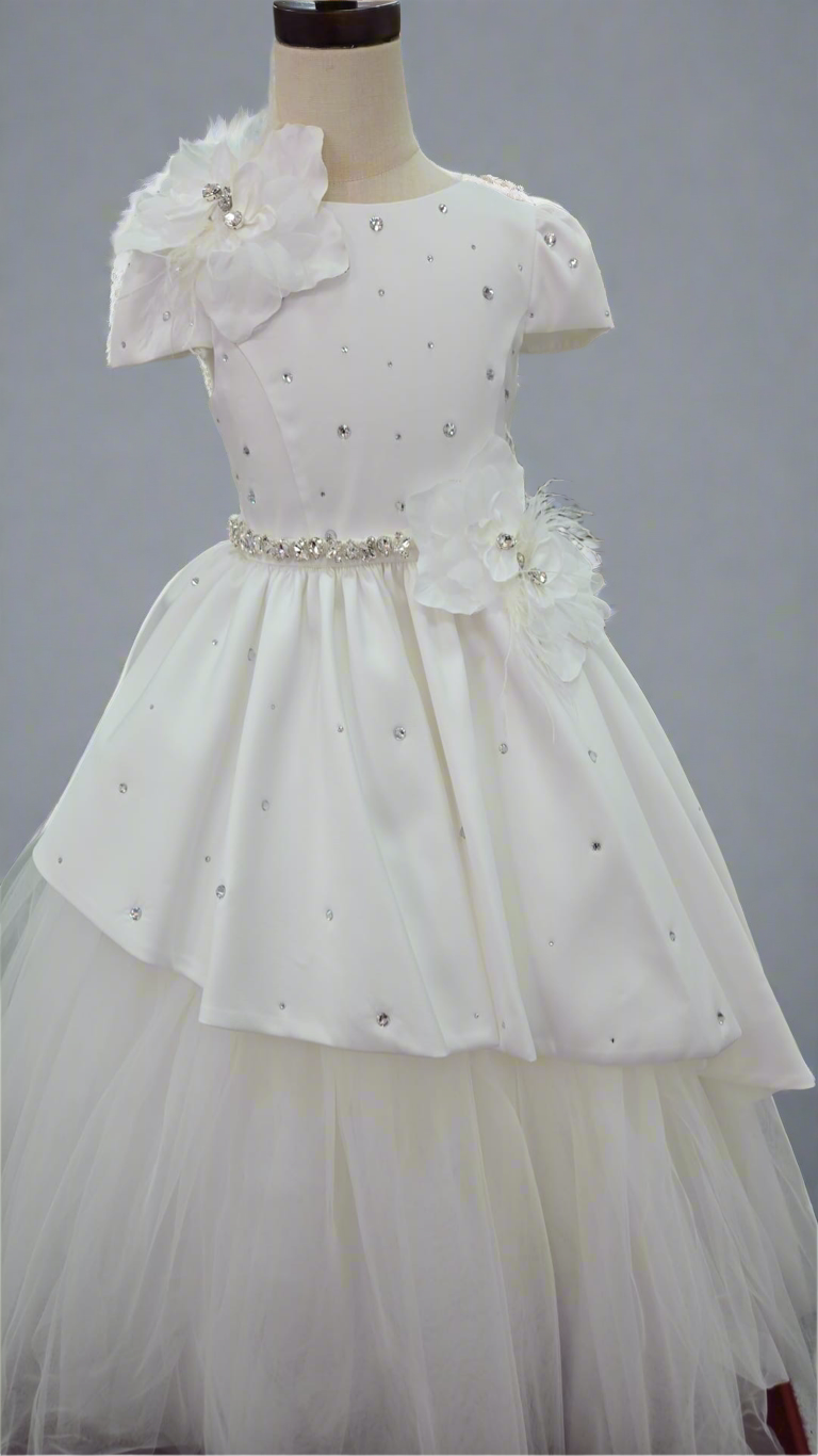 Michelina Bimbi Italian communion dress with rhinestones