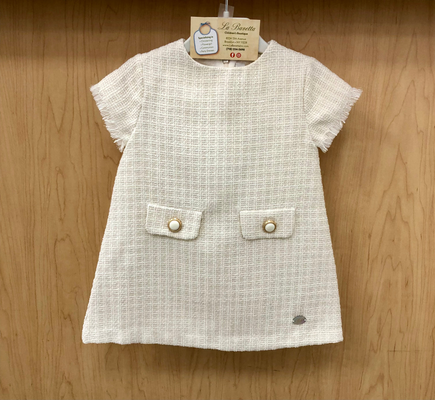 Ivory Tweed little girls Dress