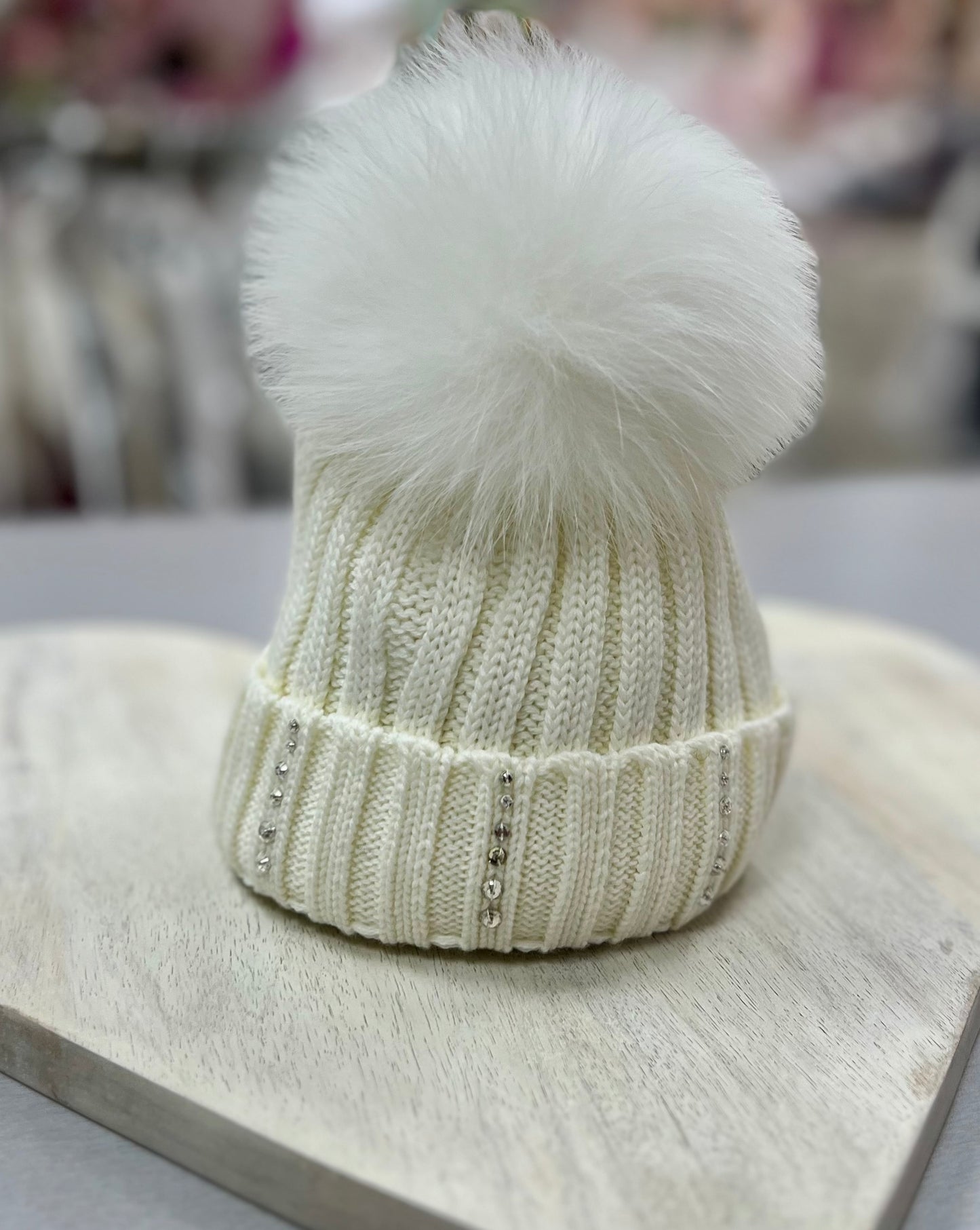 Bimbalo winter Hat with fox Fur made in Italy A4-03