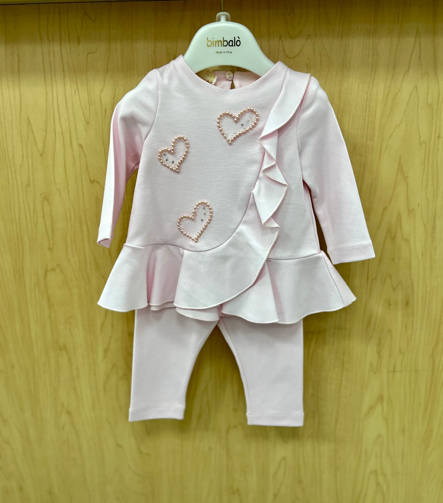 Bimbalo 2pc pink pants set made in Italy 7436