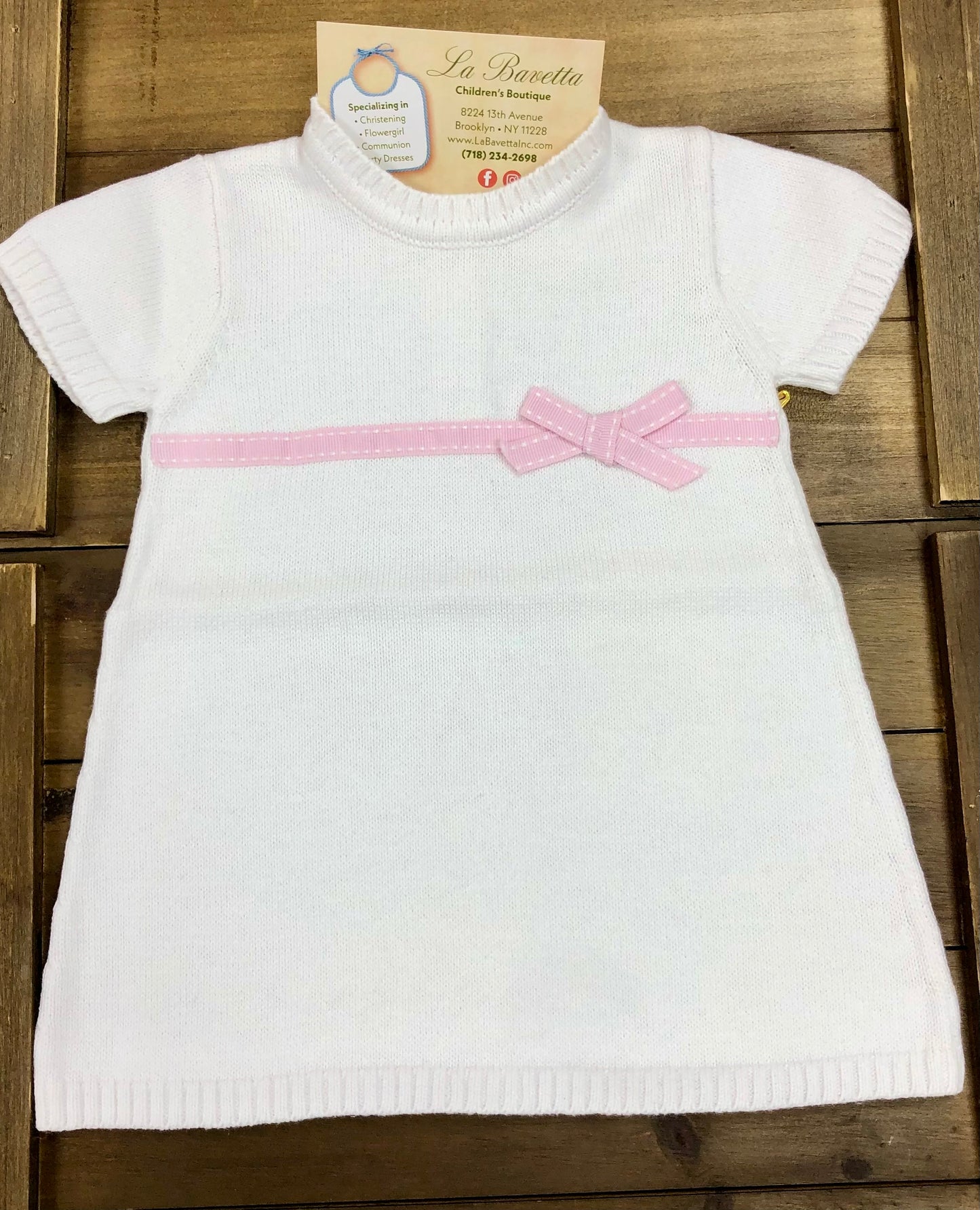 White and Pink knit Dress Take me home Set