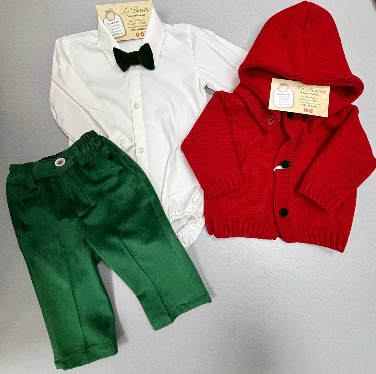 Boys’ Red & Green Holiday Outfit