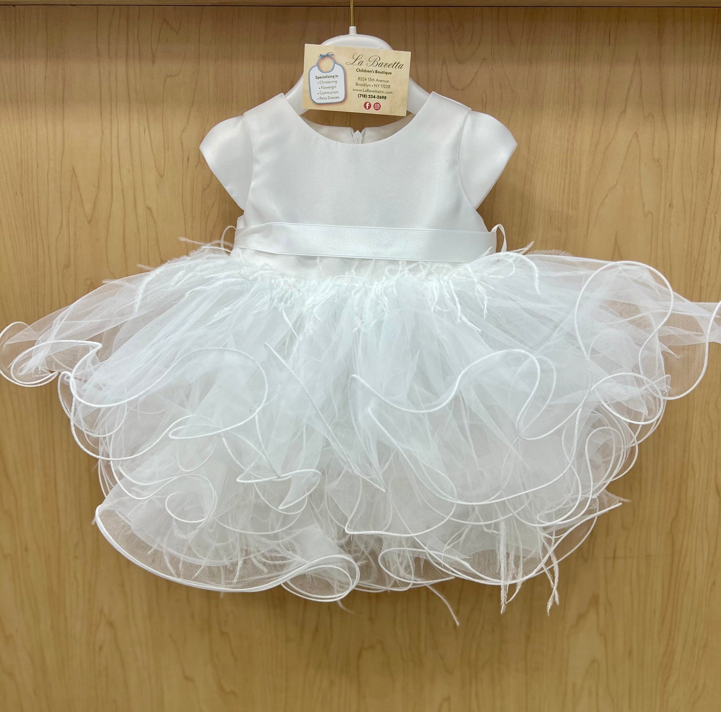 Bimbalo Short white christening dress by La Bavetta