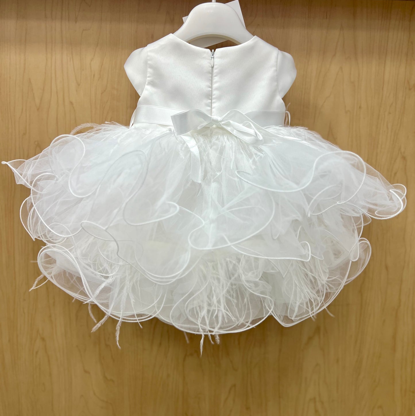 Bow Bimbalo Short white christening dress by La Bavetta