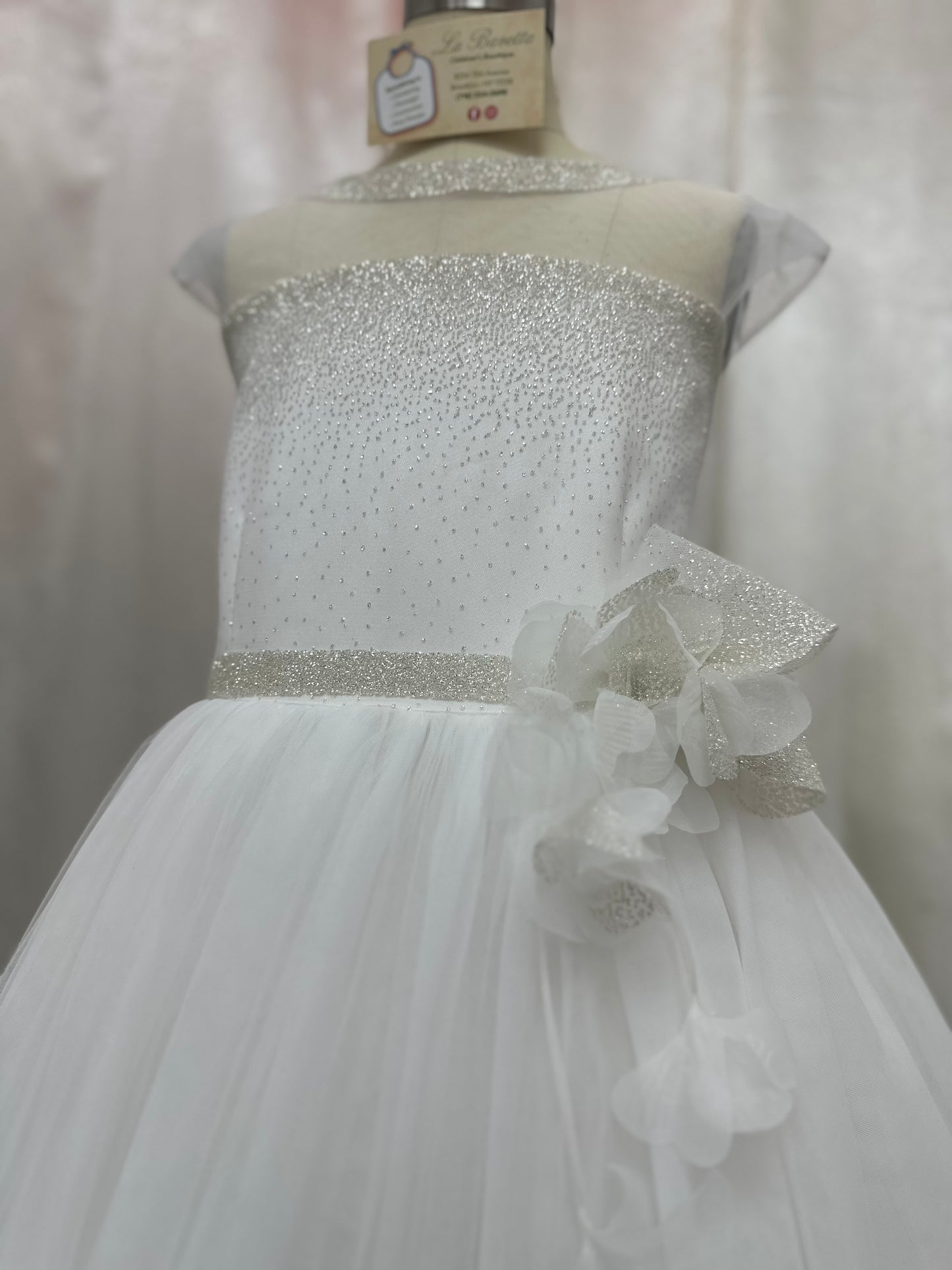 Michelina Bimbi Made in Italy Communion Dress with Shimmer Detail J38008