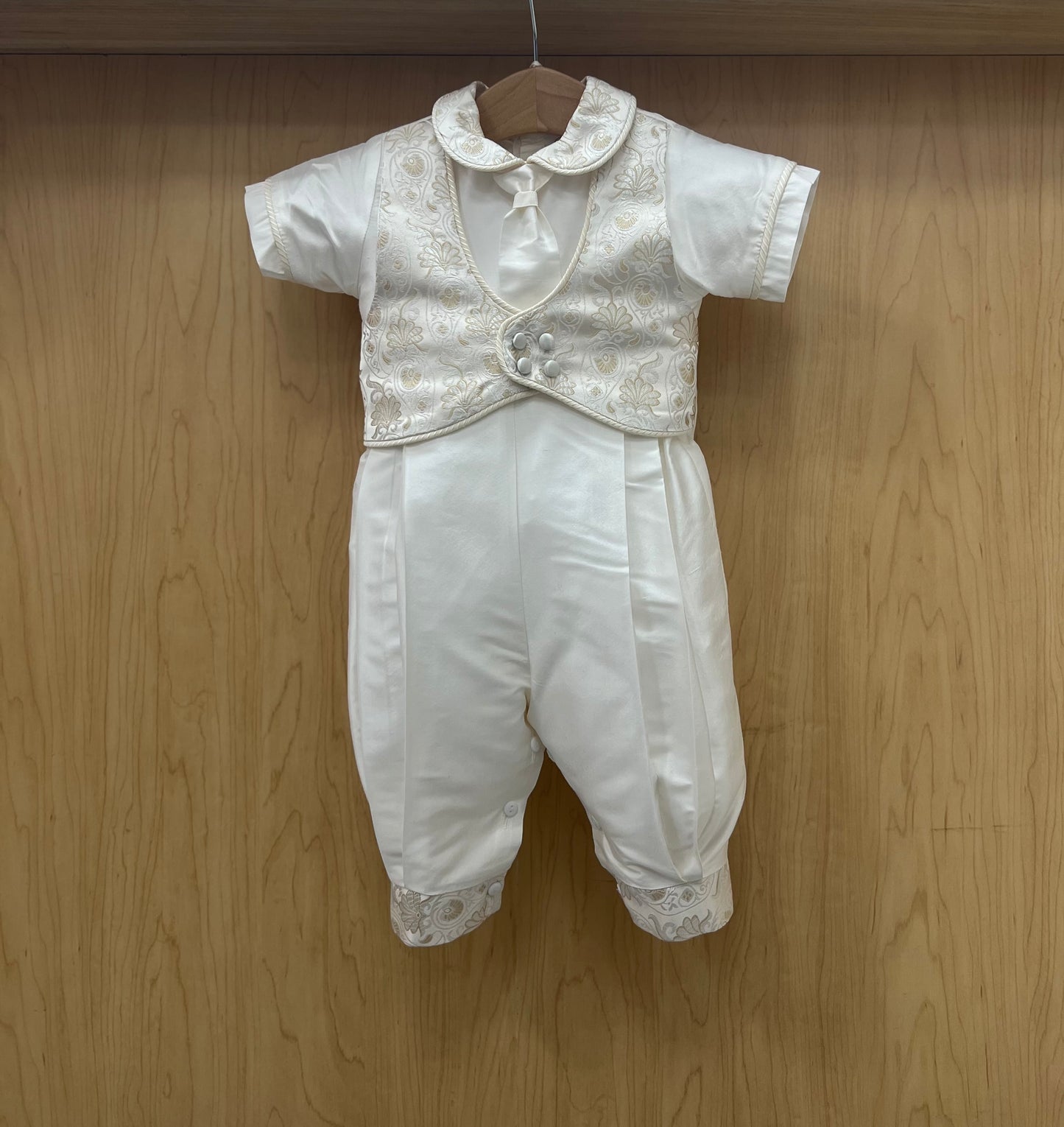 Piccolo Bacio - Alejandro Gold Brocade christening suit