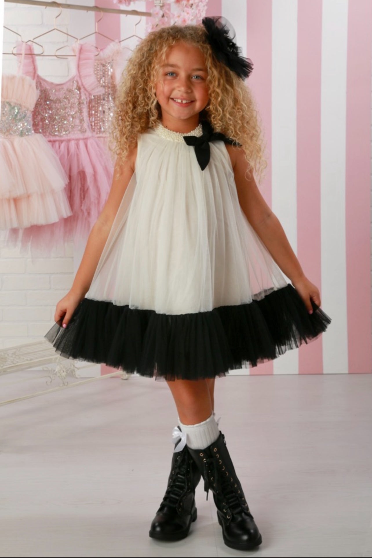 Ooh la la couture solene black and ivory Dress