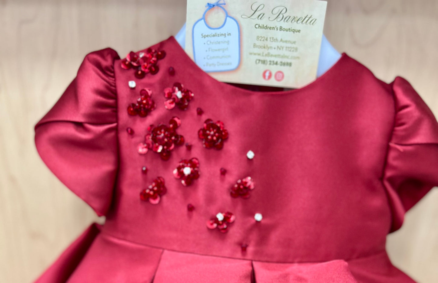 Bimbalo Red Taffeta Beaded Dress 7424