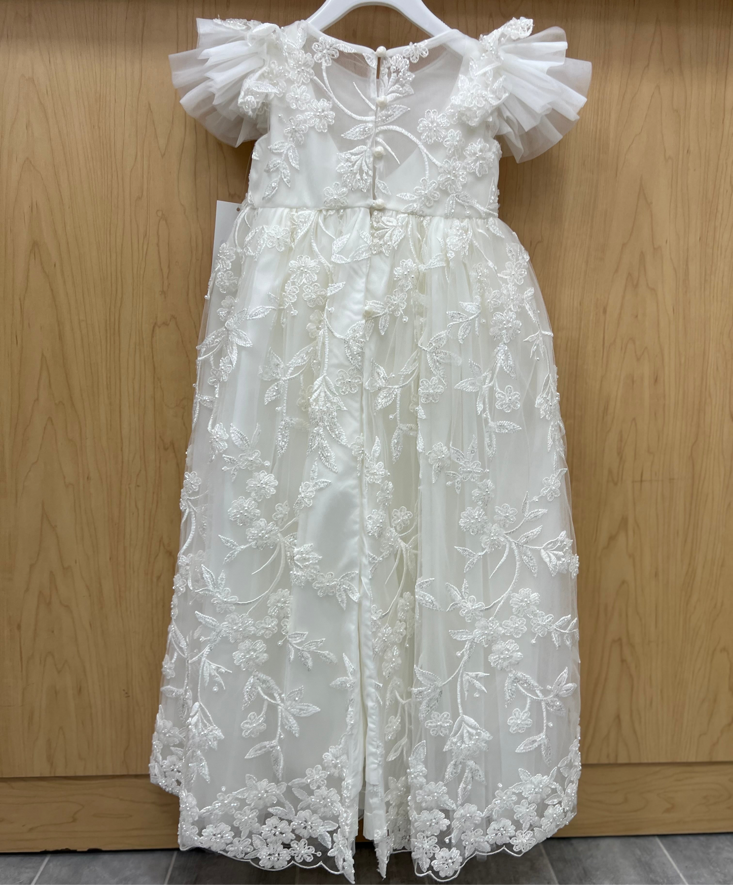 Dolce Bambini Girl's Baptism gown made in Europe. A Baby boutique in Brooklyn