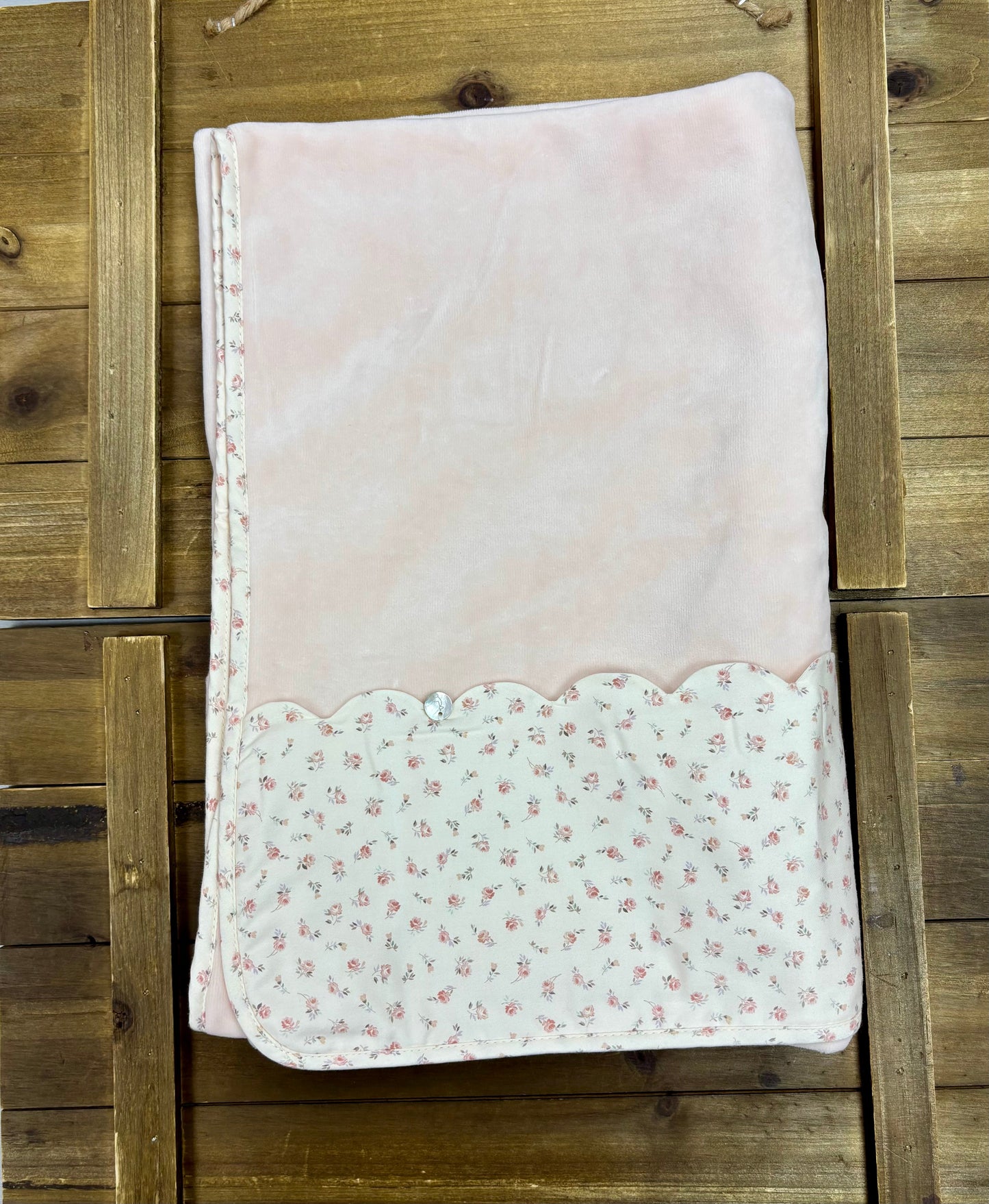 Pink Velour Footie Set with Hat & Receiving Blanket