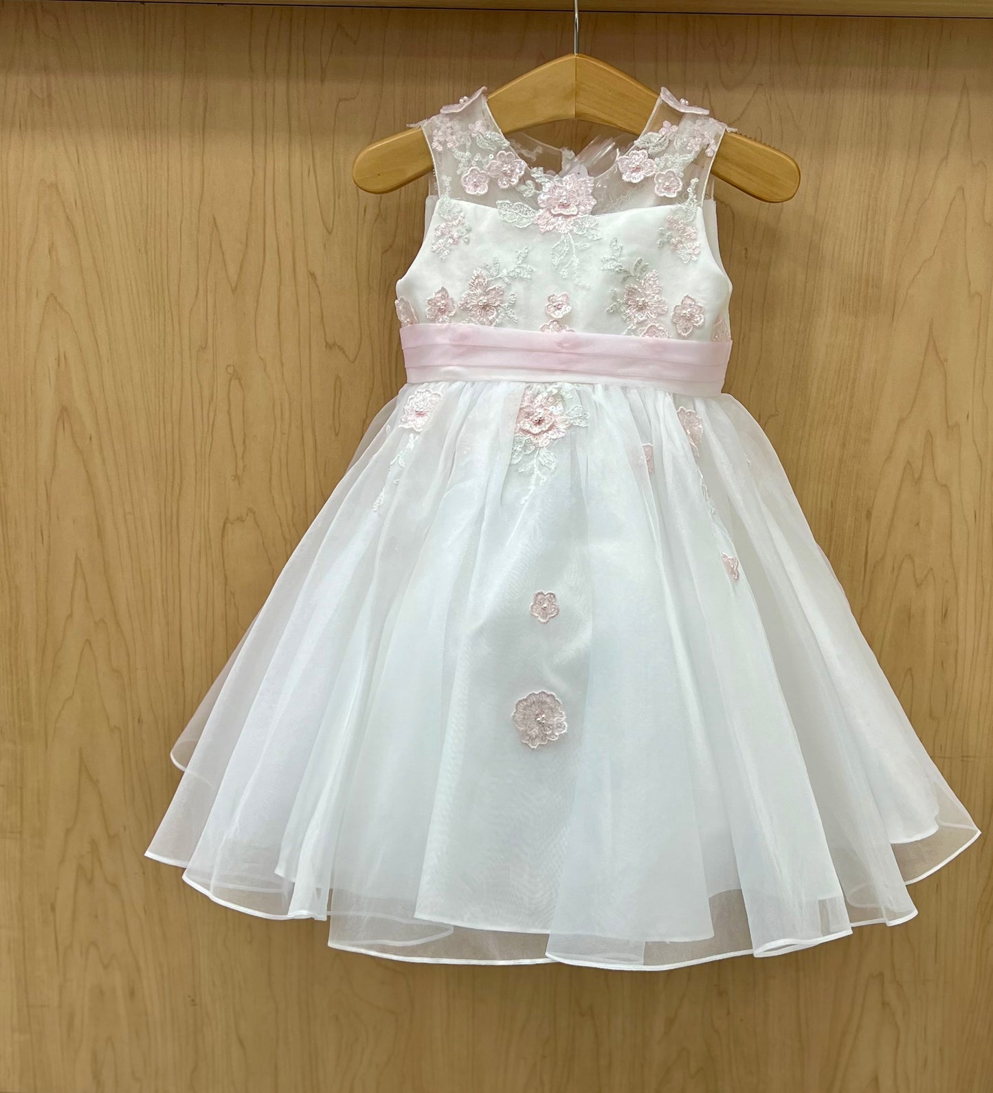 Organza pink & white dress 070154 Sarah Louise