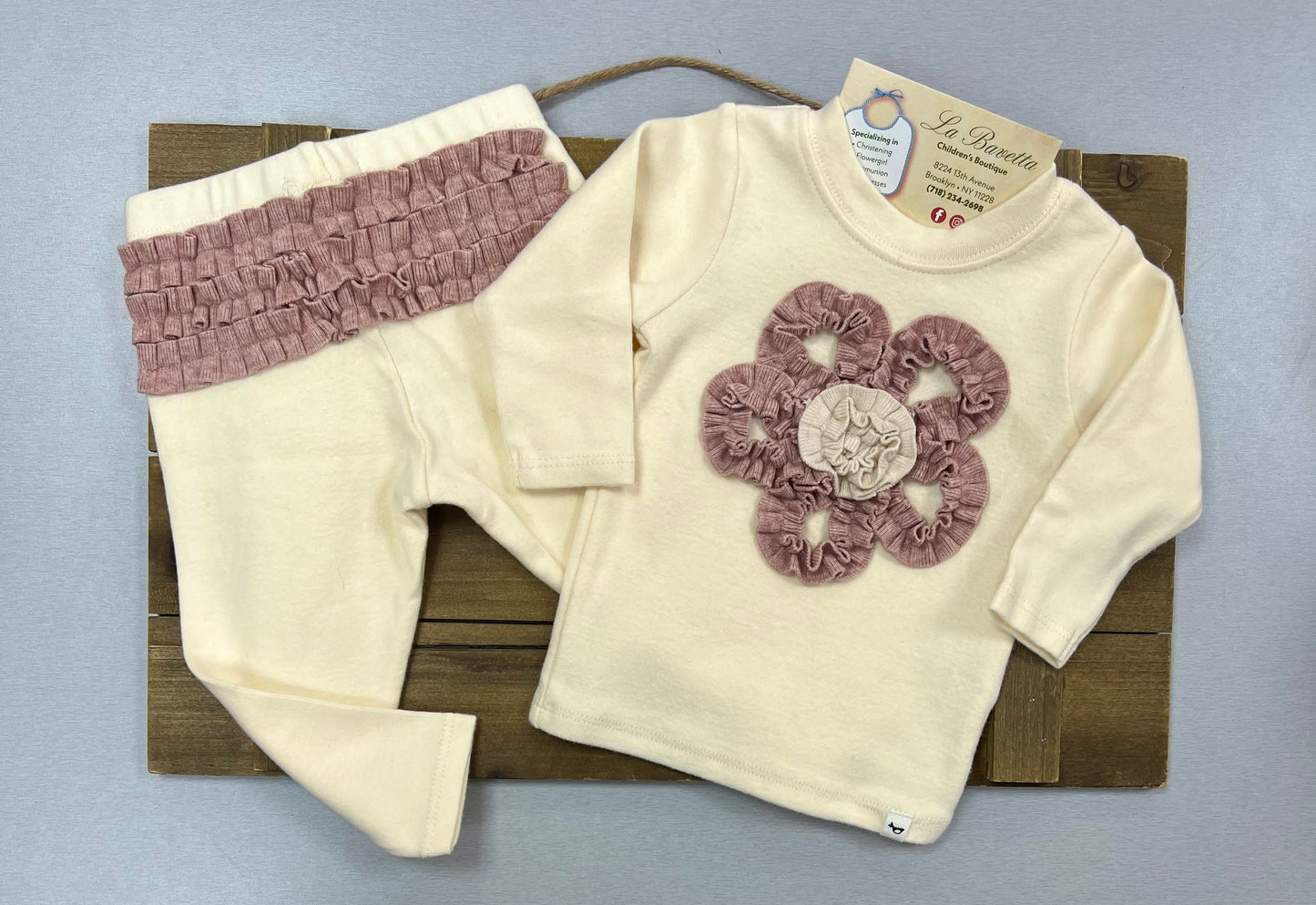 Oh baby! Ruffle Ribbed Flower 2pc set 2010A941B