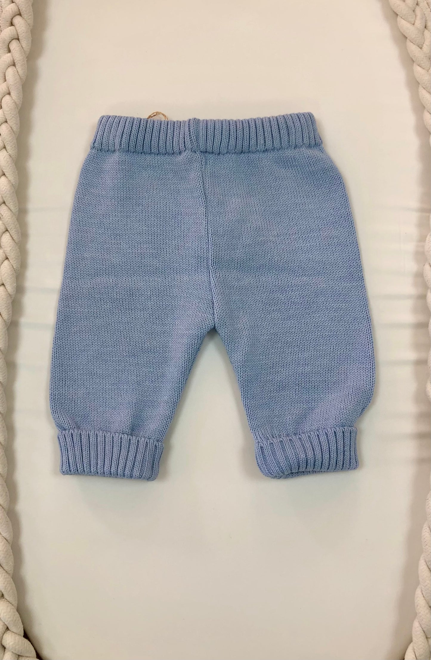 Baby Boys 2pc Ribbed Blue Pants set Made In Italy