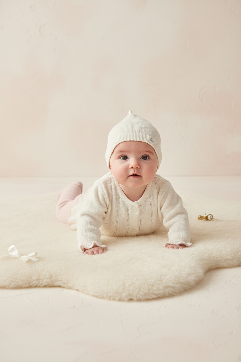 Baby Girl 3-Piece Knit Layette Set