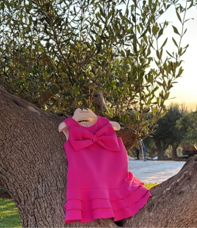 Vibrant Pink sleeveless Dress made in Italy
