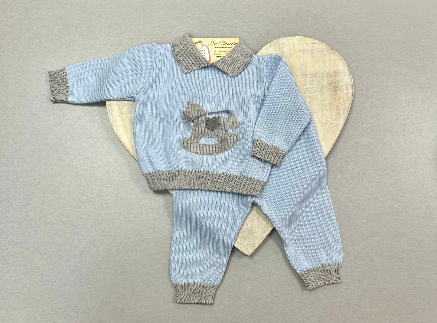 Bimbalo cotton Knit 2pc boys pants set 7395 made in Italy