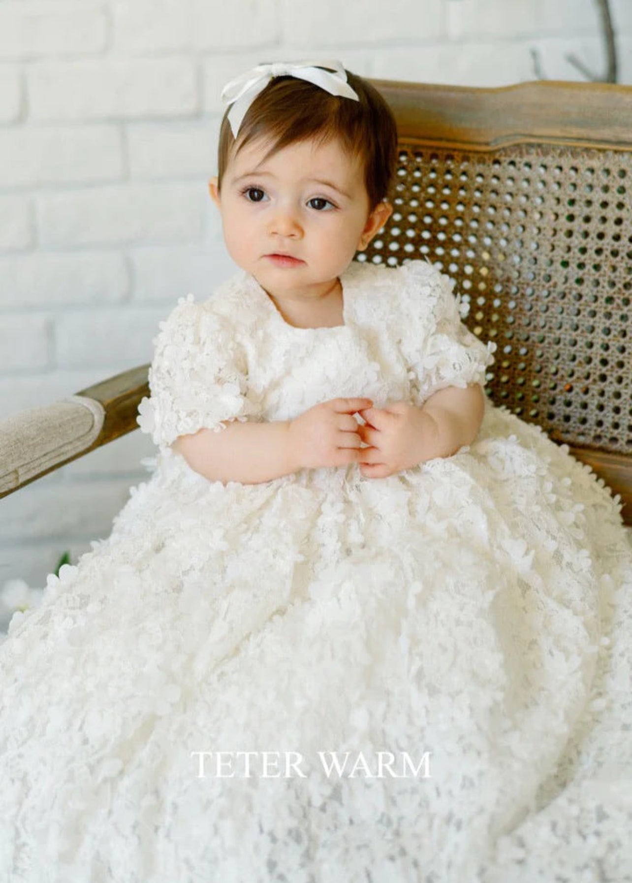 Teter Warm 3D flower Christening Dress Viola BL01